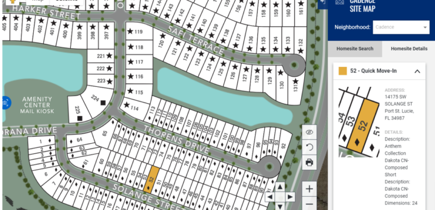 3 beds 2.5 1751sqf 2 Car Garage New Home For Sale in 14175 SW SOLANGE ST, Port Saint Lucie, FL 34987